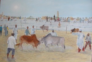 Bullfight (1)80×55 acrylic on linnen