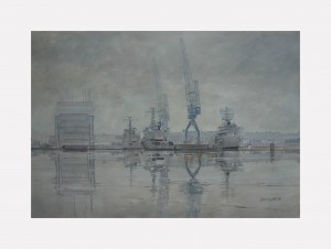 DenHelderNavalPort, acrylic on paper, 60×42