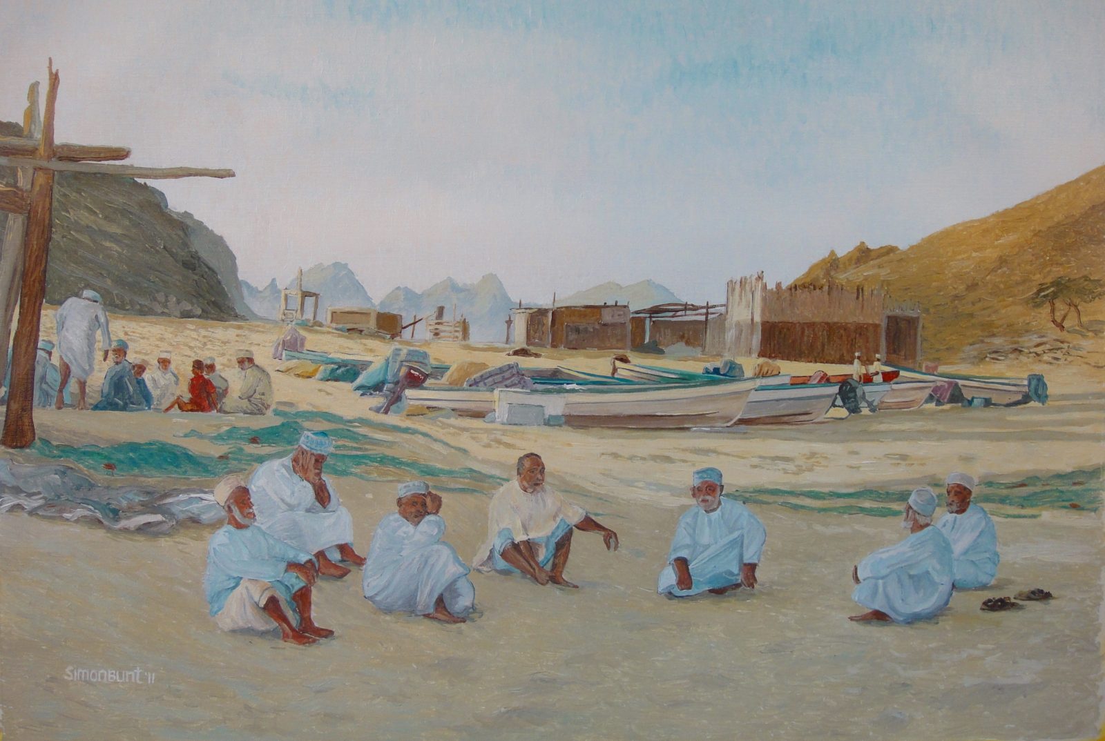 Qantab Fishermen(2) 80x55 acrylic on linnen